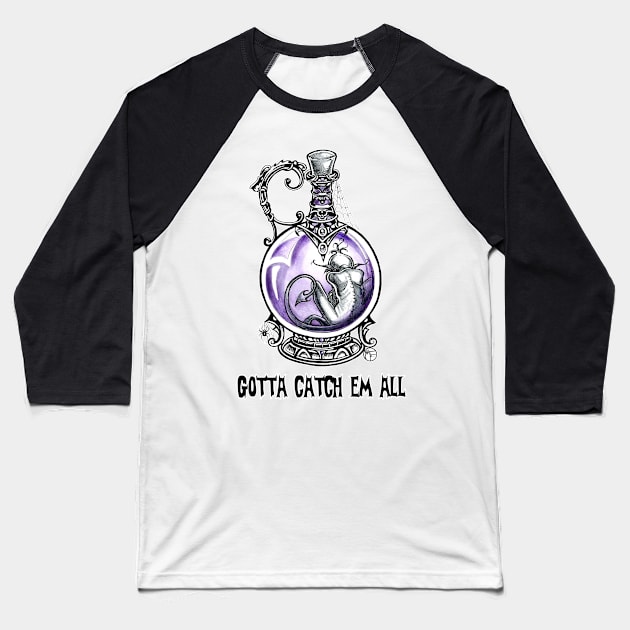 Imp In A Bottle - Quote Version 2 Baseball T-Shirt by Nat Ewert Art